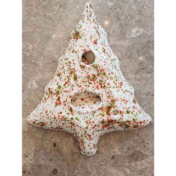 Mid -Century Modern 60's Decorative Ceramic Christmas Tree Candy Dish - Picture 2 of 6